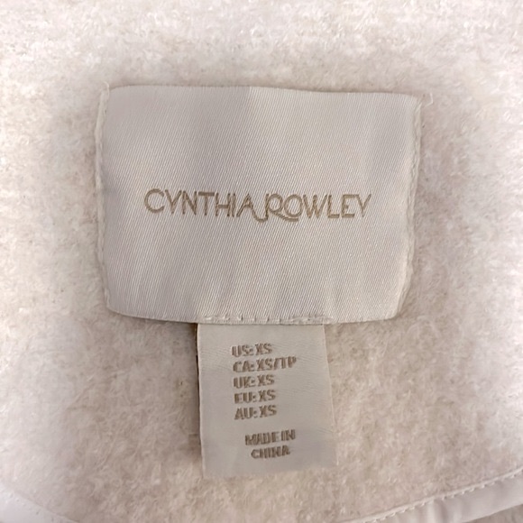 Cynthia Rowley Ivory Cream Oversized Open Wool-blend Cardigan With Knit … - Picture 4 of 9